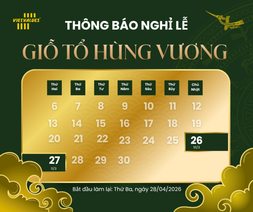 📢Thông báo nghỉ Lễ giỗ tổ Hùng Vương  năm 2026