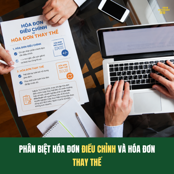 PHÂN BIỆT HÓA ĐƠN ĐIỀU CHỈNH VÀ HÓA ĐƠN THAY THẾ THEO NGHỊ ĐỊNH 70/2025/NĐ-CP