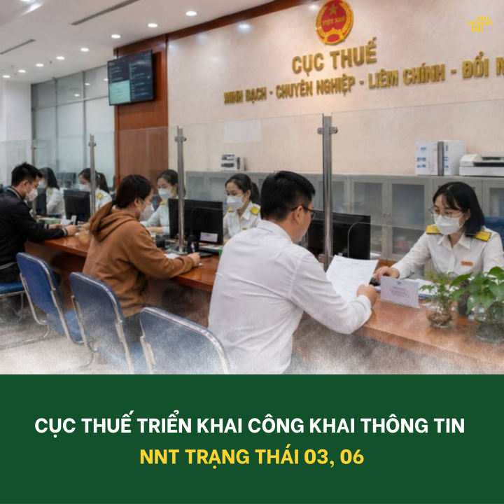 CỤC THUẾ TRIỂN KHAI CÔNG KHAI THÔNG TIN NNT TRẠNG THÁI 03, 06